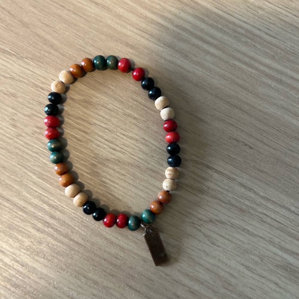 Multicolor Beaded Bracelet with Charm